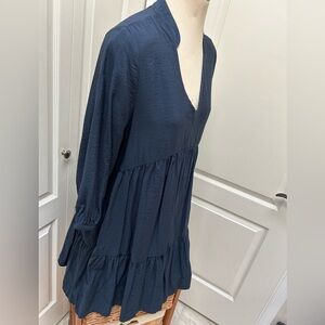 Navy Tiered Mexx V-Neck Dress